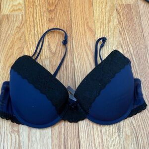 Aerie Black and Blue Lace Bra
